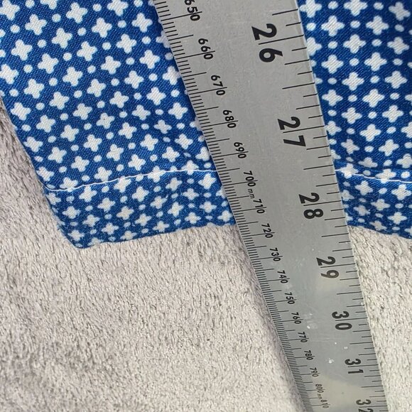 Womens 2 Pc Miss Elaine Blue Micro Dot Pajama Shirt & Pant Set Sleepwear Size M - Picture 12 of 15